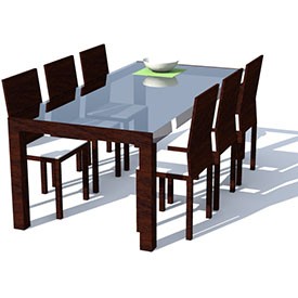Dining table 3D Object | FREE Artlantis Objects Download